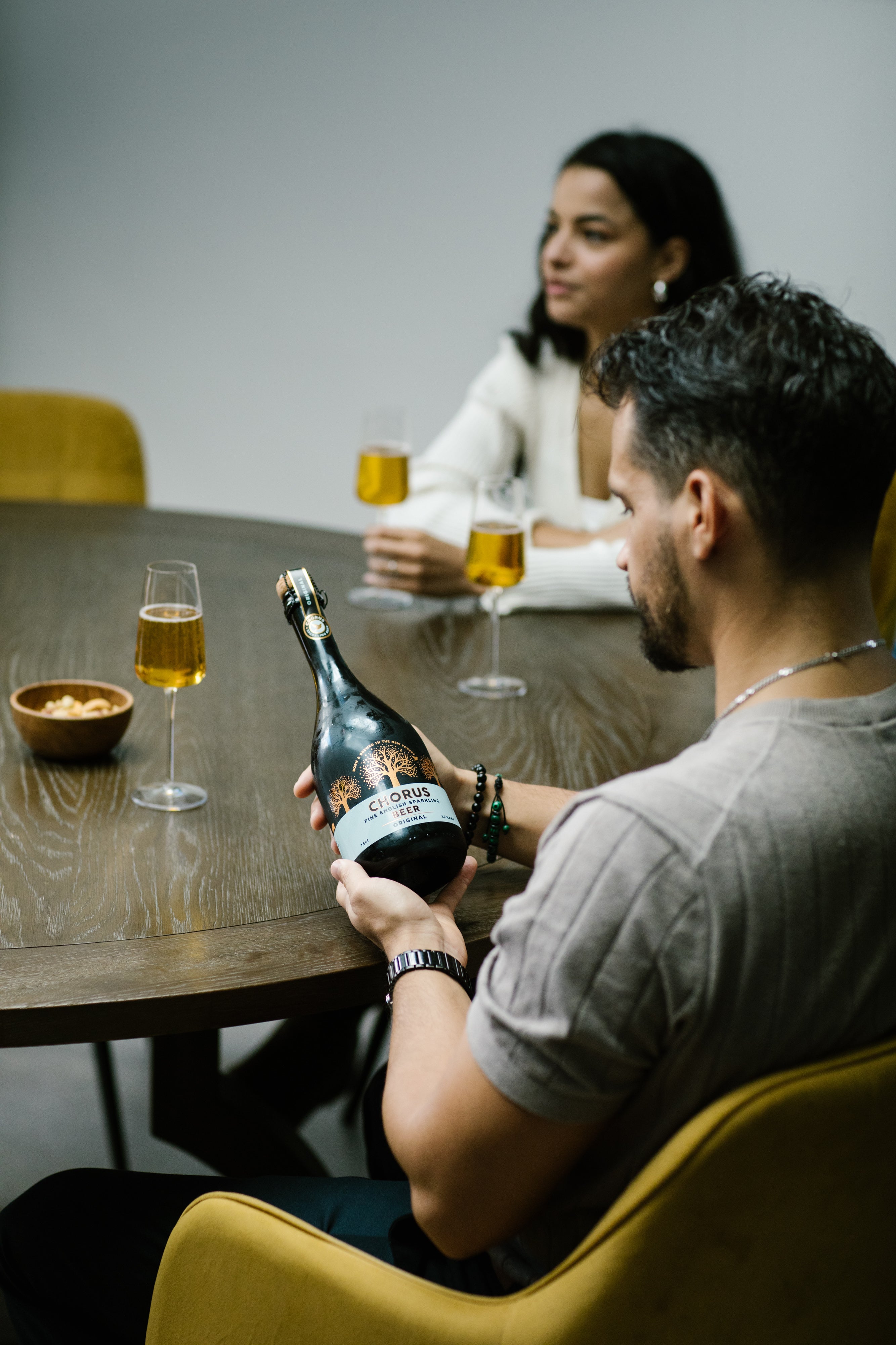 Chorus poured into flutes for sharing